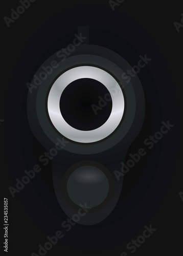 Gun front view. vector illustration