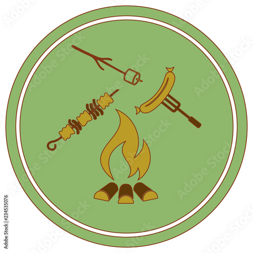 Grilled sausage, zephyr and  kebab icon