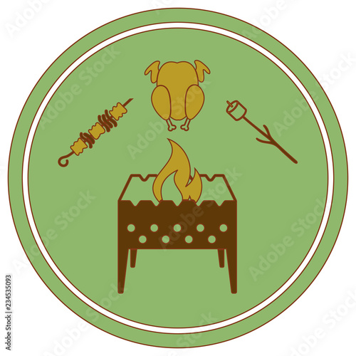 Brazier zephyr, kebab and chicken icon