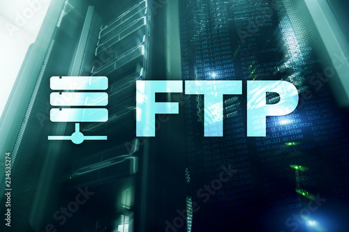 FTP - File transfer protocol. Internet and communication technology concept. photo