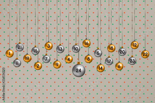 Adventskalender - rot-grüne Punkte-Hintergrund
