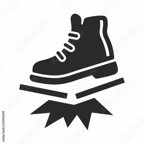 Fragile, do not stand or walk here. Vector icon.