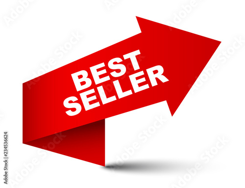 red vector banner best seller