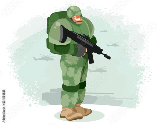 Soldier with a gun