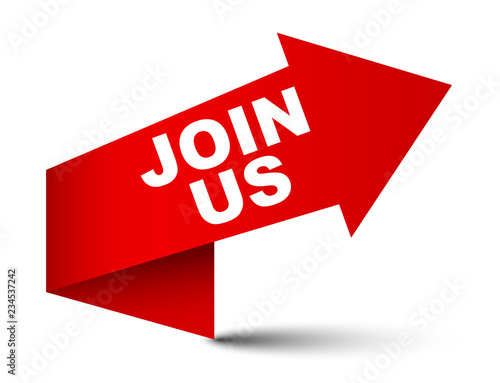 red vector banner join us