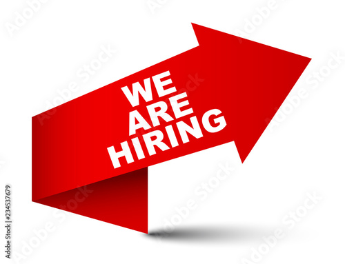 red vector banner we are hiring