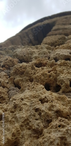 tower wall hit by the sea