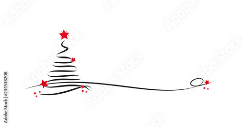 weihnachtsbaum - schwarz-rot, scribble effect