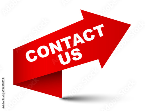 red vector banner contact us