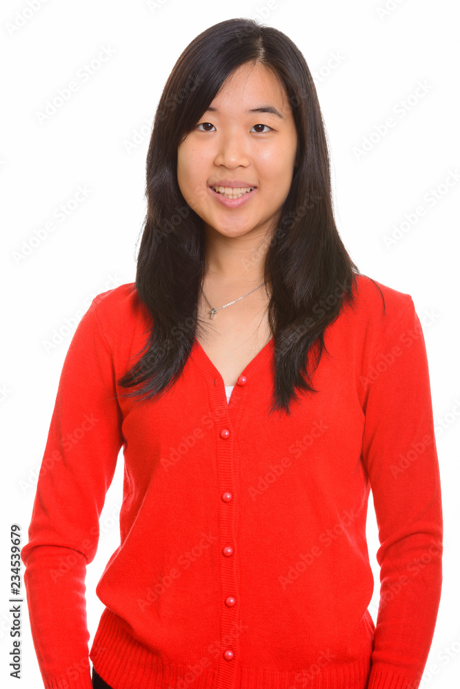 Portrait of young happy Asian woman smiling Portrait of young happy Asian woman smiling