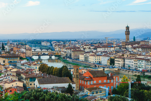 Firenze cityscape. Florence panorama view from Piazzale Michelangelo.