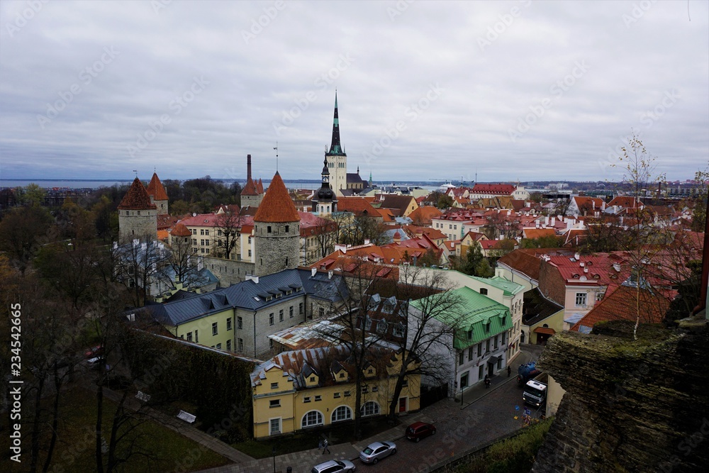 Obraz premium View over part of the old town of Tallinn