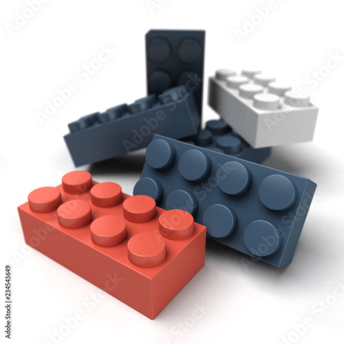 Plastic blocks red blue clo...