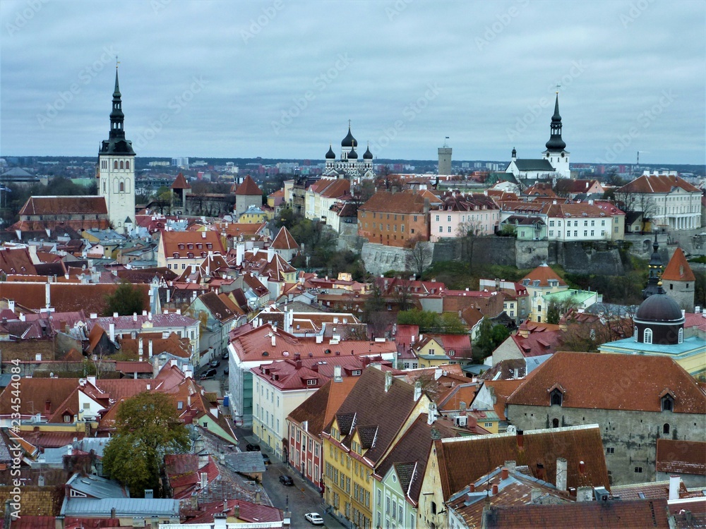 Panoramic view to the upper town Toompea of Tallinn