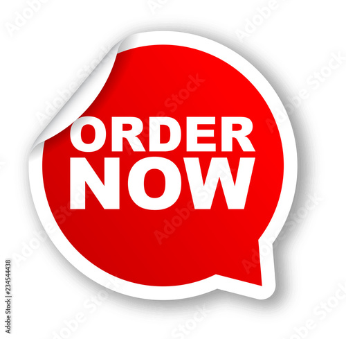 red vector banner order now