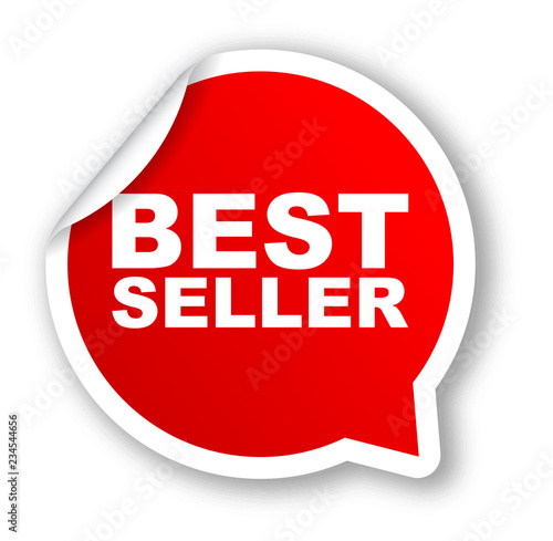 red vector banner best seller