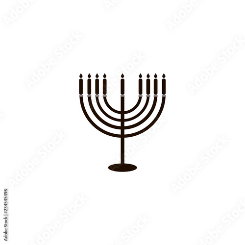 Menorah for Hanukkah. Vector illustration. Religion icon