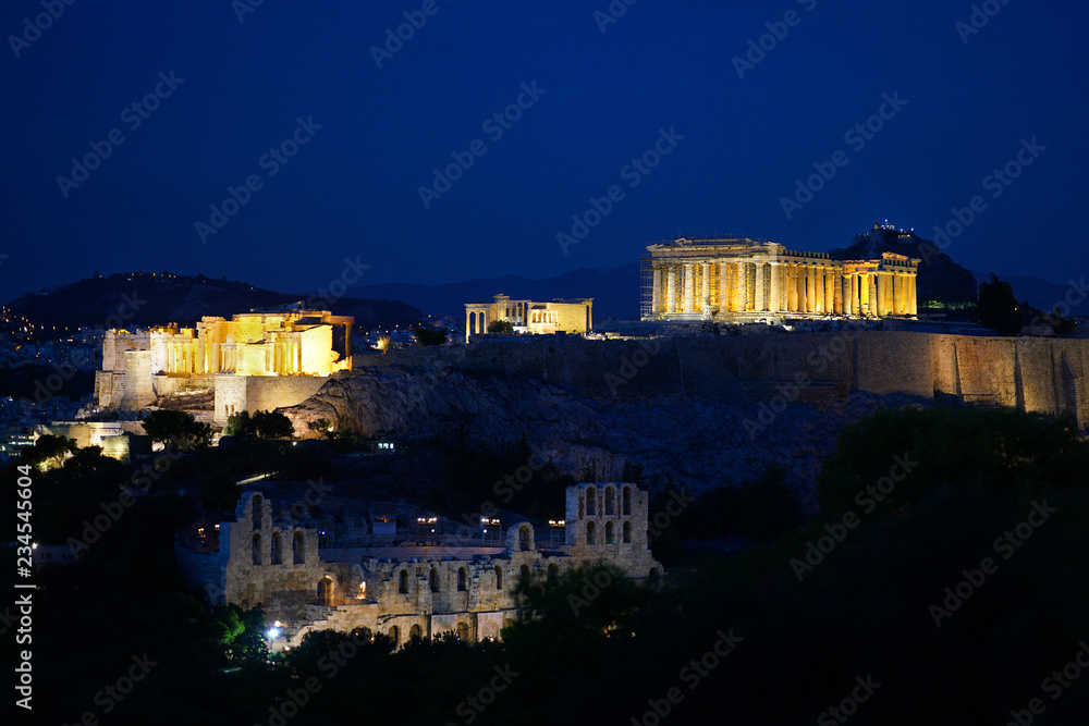Parthenon after sunset