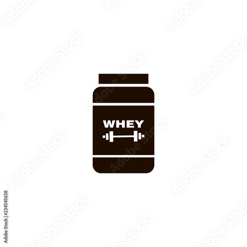 whey protein bottle icon vector. flat design
