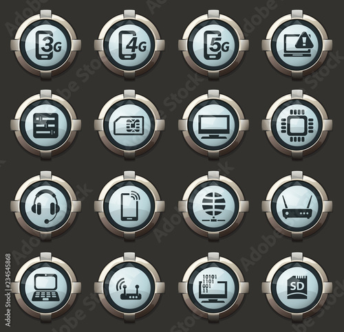 Mobile connection icons set