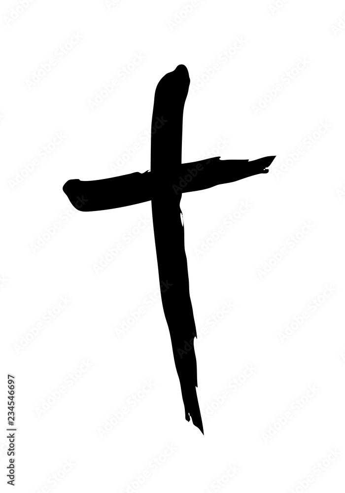 Obraz premium Hand drawn christian cross symbol