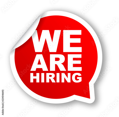 red vector banner we are hiring