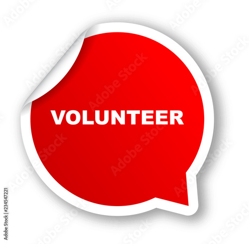 red vector banner volunteer