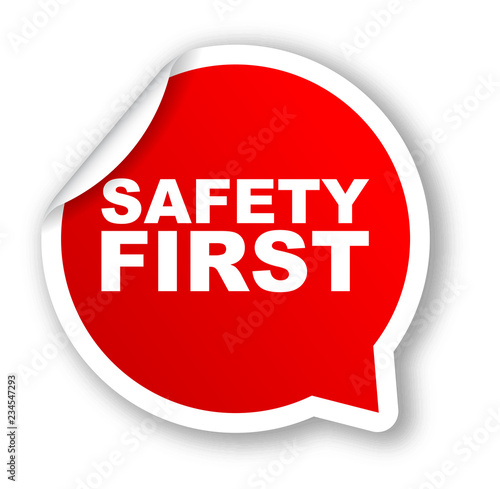 red vector banner safety first