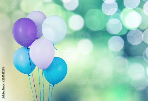 Colorful balloons with happ...
