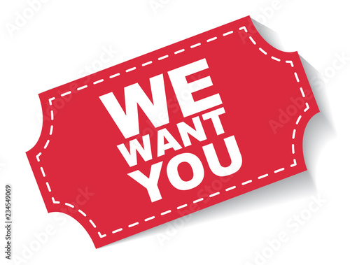 red vector banner we want you
