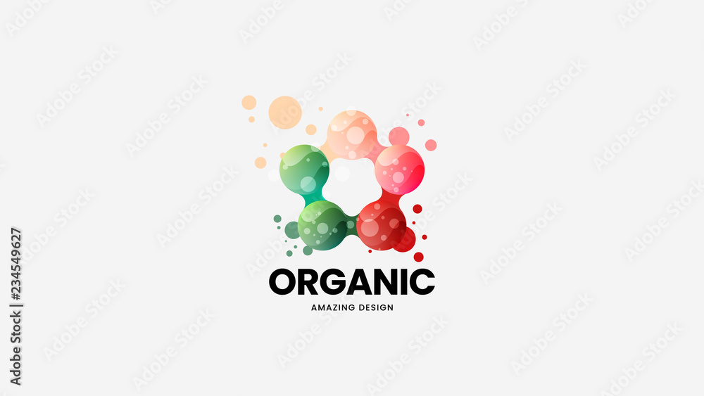 Creative abstract organic vector logo sign for corporate identity isolated on white. Premium quality logotype emblem illustration. Amazing fashion colorful natural and healthy badge design layout.