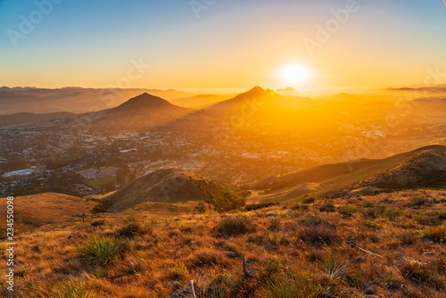 Setting Sun over San Luis Obispo, California