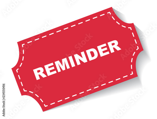 red vector banner reminder