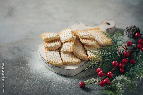 Christmas cookies. Holiday decorations Selective focus