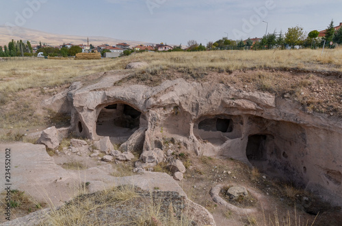 ruins of Ozkonak Underground city in Nevsehir Province, Turkey photo