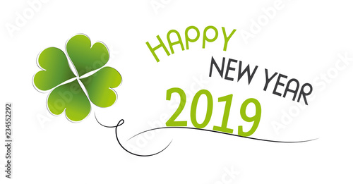happy new year 2019 - glücksklee