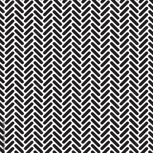 Seamless geometric rounded herringbone network pattern texture background.