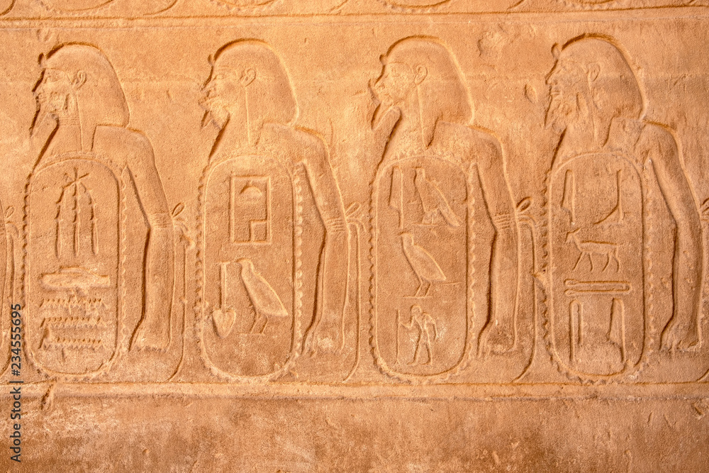 Egyptian symbols of Karnak temple in Luxor, Egypt