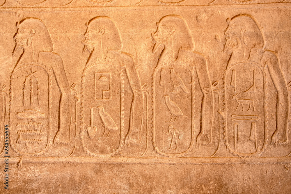 Egyptian symbols of Karnak temple in Luxor, Egypt Egyptian symbols of Karnak temple in Luxor, Egypt