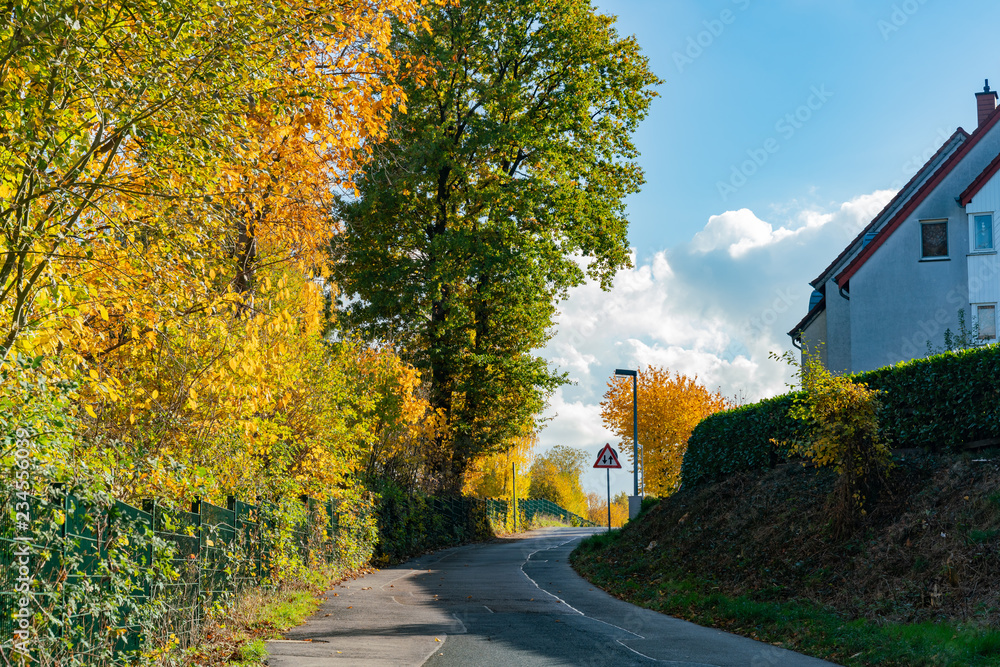 Fototapeta premium Beautiful fall color around country side of Iserlohn