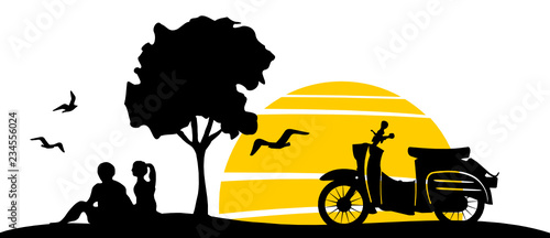 Sunset Retro East Germany Scooter