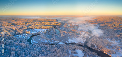 Winter aerial panorama photo