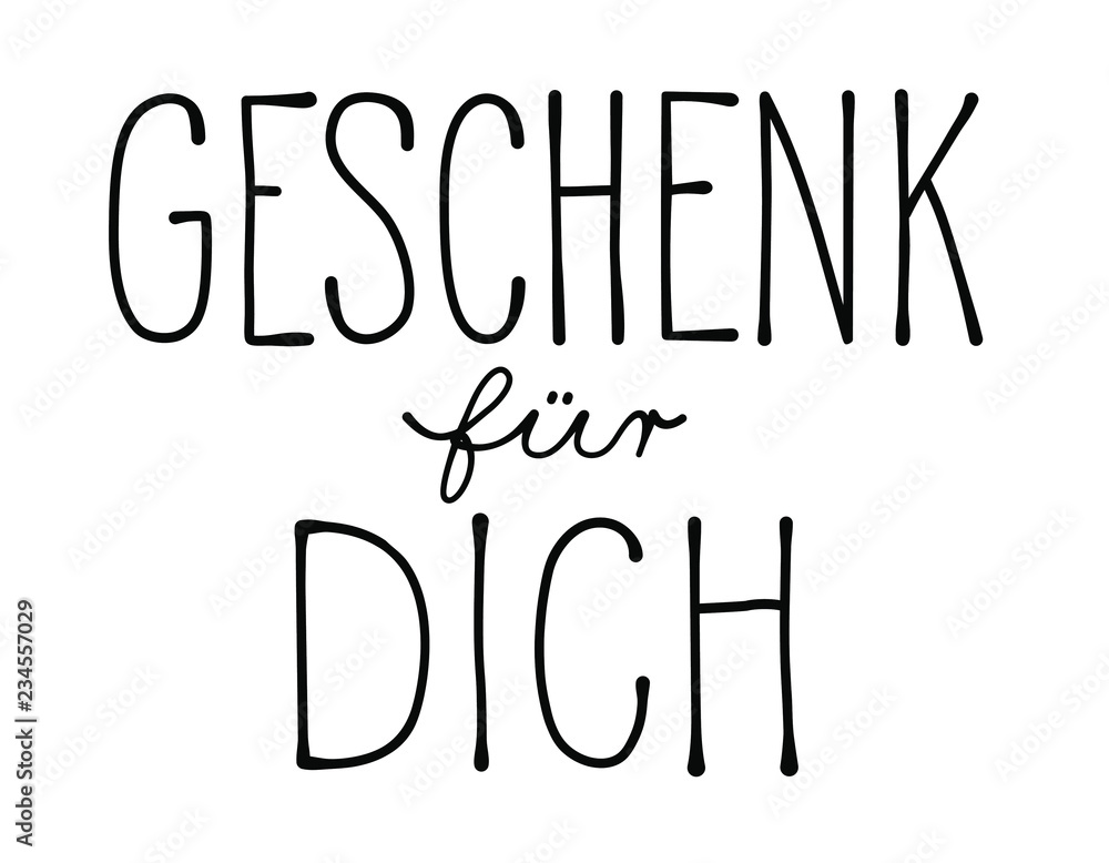 Geschenk für Dich Schriftzug Handlettering