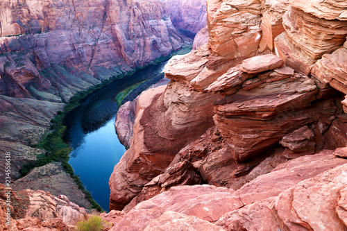 Arizona Horseshoe Bend meander of Colorado River in Glen Canyon.