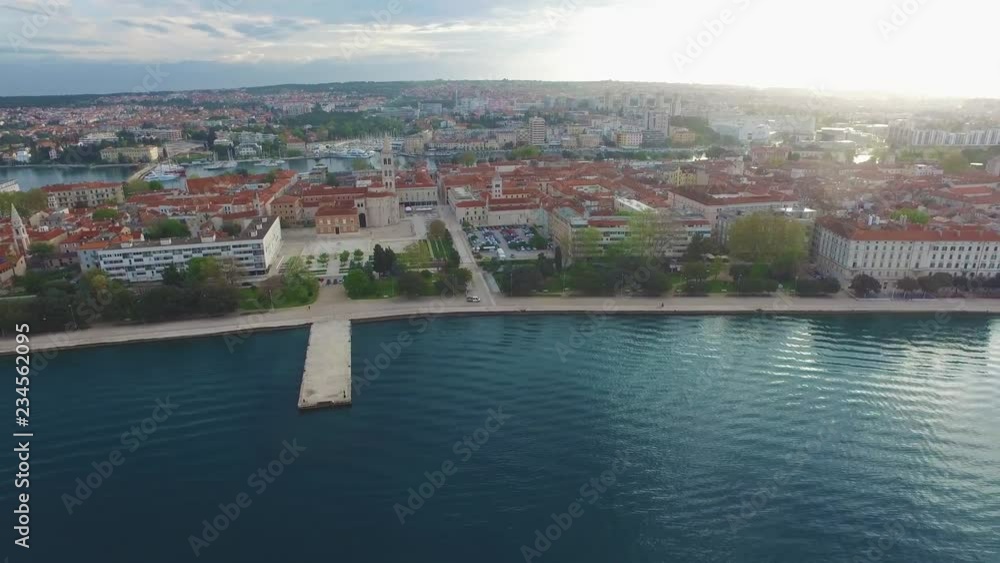 Zadar croatia aerial view from sky at morning. Zadar croatia aerial view from sky at morning.