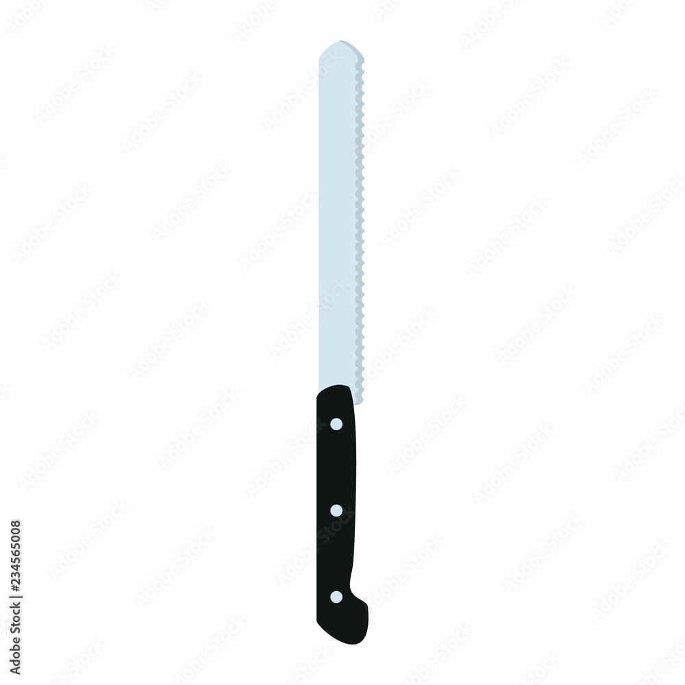 Kitchen knife. Knife for cutting bread. Vector illustration. EPS 10. Kitchen knife. Knife for cutting bread. Vector illustration. EPS 10.