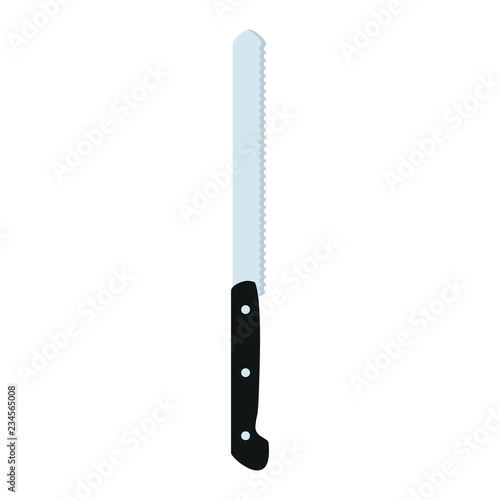 Kitchen knife. Knife for cutting bread. Vector illustration. EPS 10.