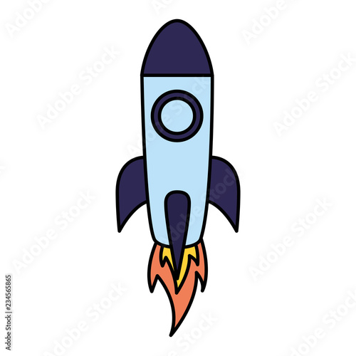 rocket launch on white background