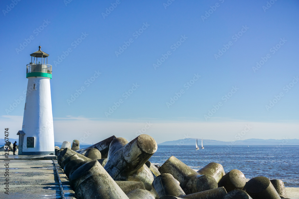 Santa Cruz Breakwater Lighthouse Walton Lighthouse at the end of