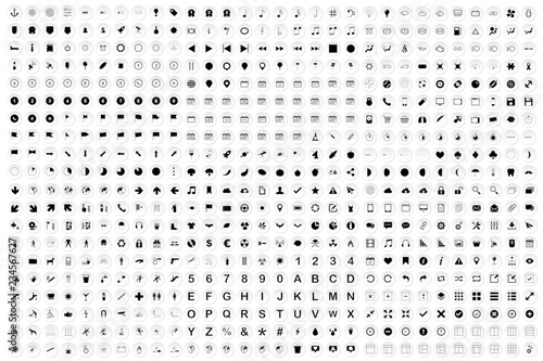 Illustrated Icon Set Isolated on a White Background